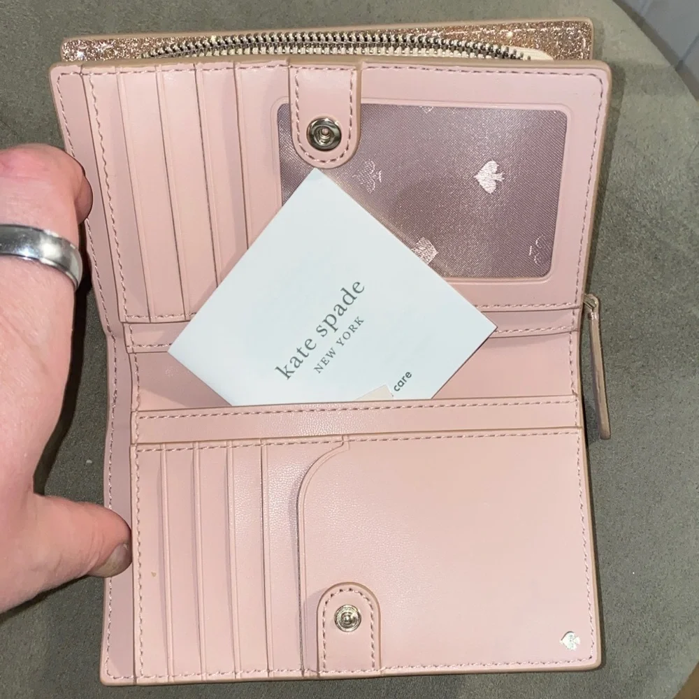 Kate Spade Glittering Rose Gold Wallet - Picture 2 of 5